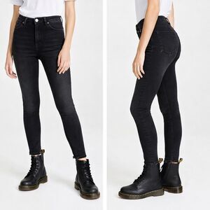 Acne Studios Peg Jeans Women’s 24 Faded Black High Rise Skinny Stretch Designer